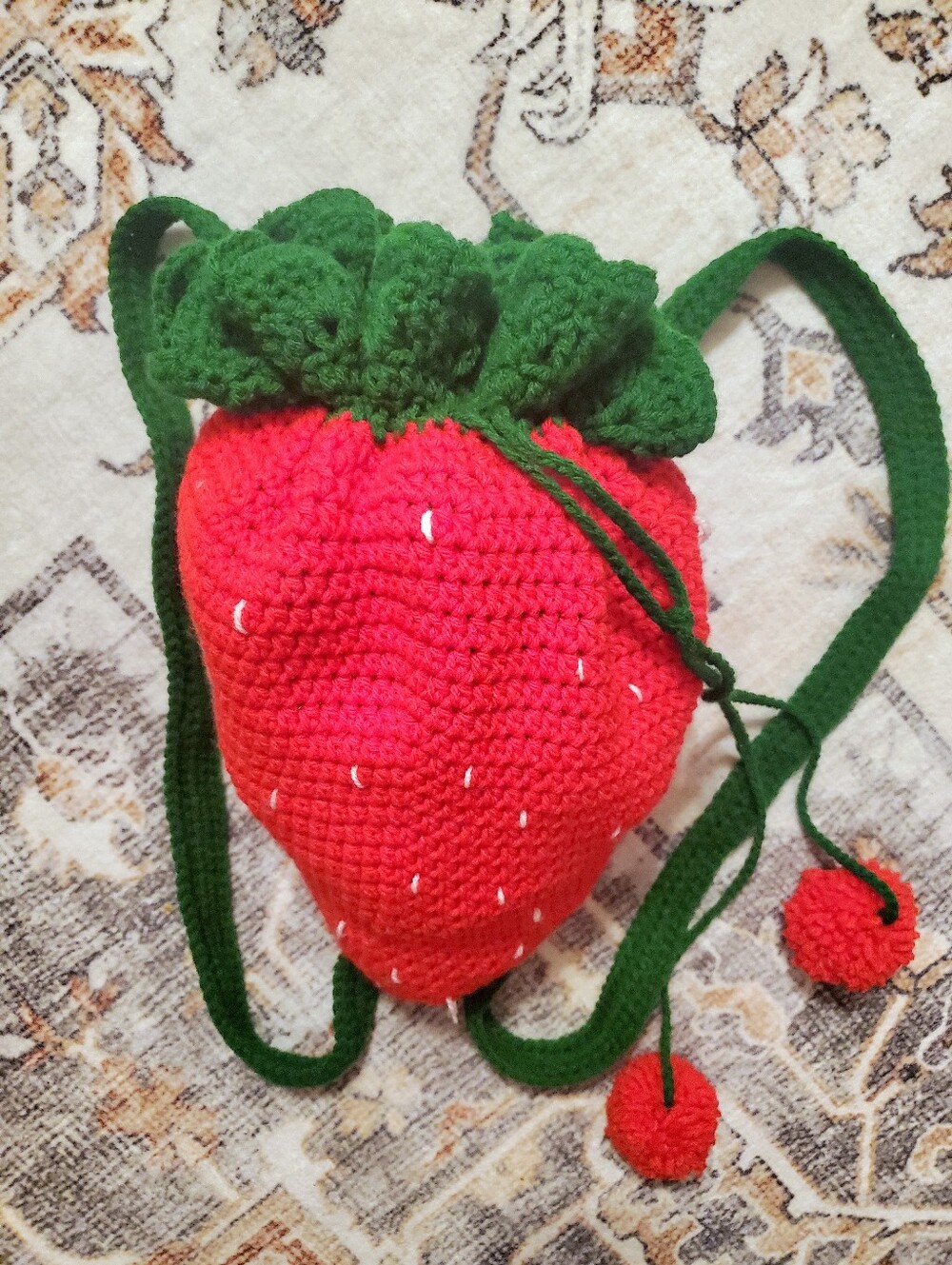 Handmade Strawberry Backpack - Picture 5 of 10